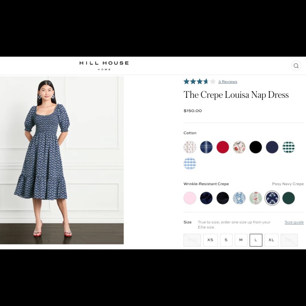 Hill House Crepe Louisa Nap Dress with tags